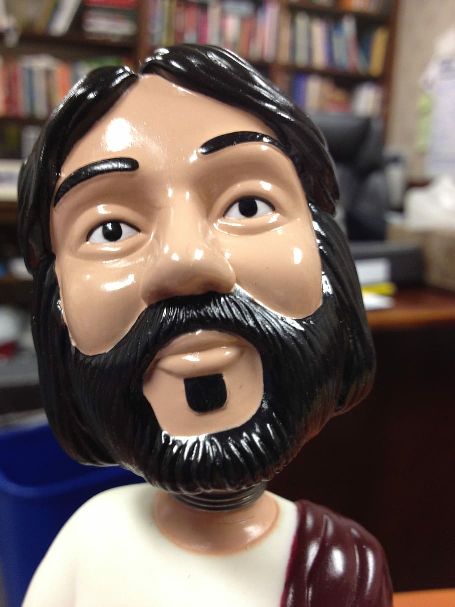 Bobble Head, Jesus, Religious, Toy, miniature, figure, indoors, cultures, arts culture and entertainment, smiling