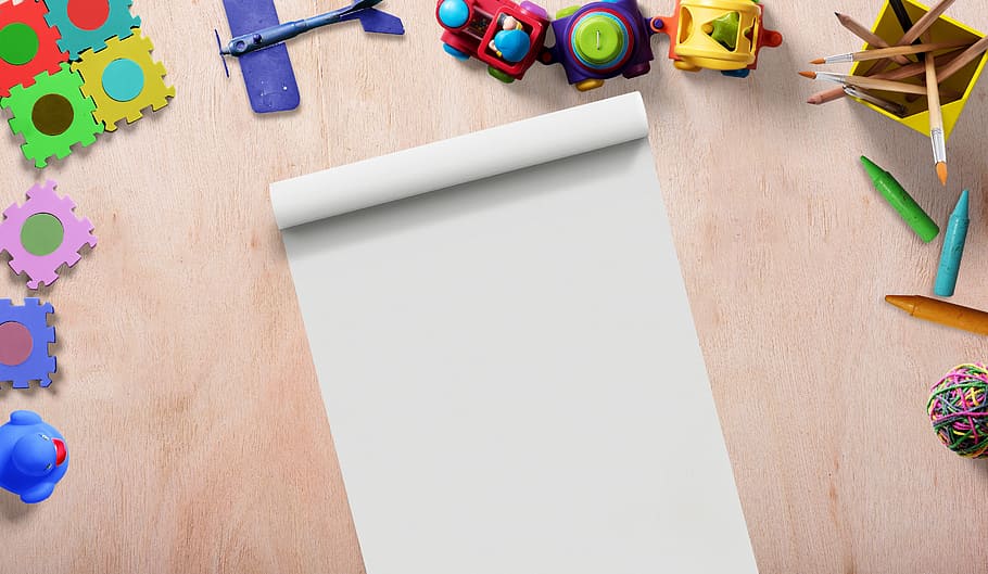 white, yoga mat, brown, wooden, surface, toys, frame, writing pad, drawing pad, background image