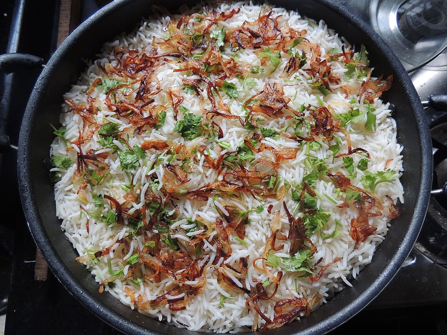 arroz, verduras, wok, biryani, comida, indio, cocina, asiático, basmati, picante