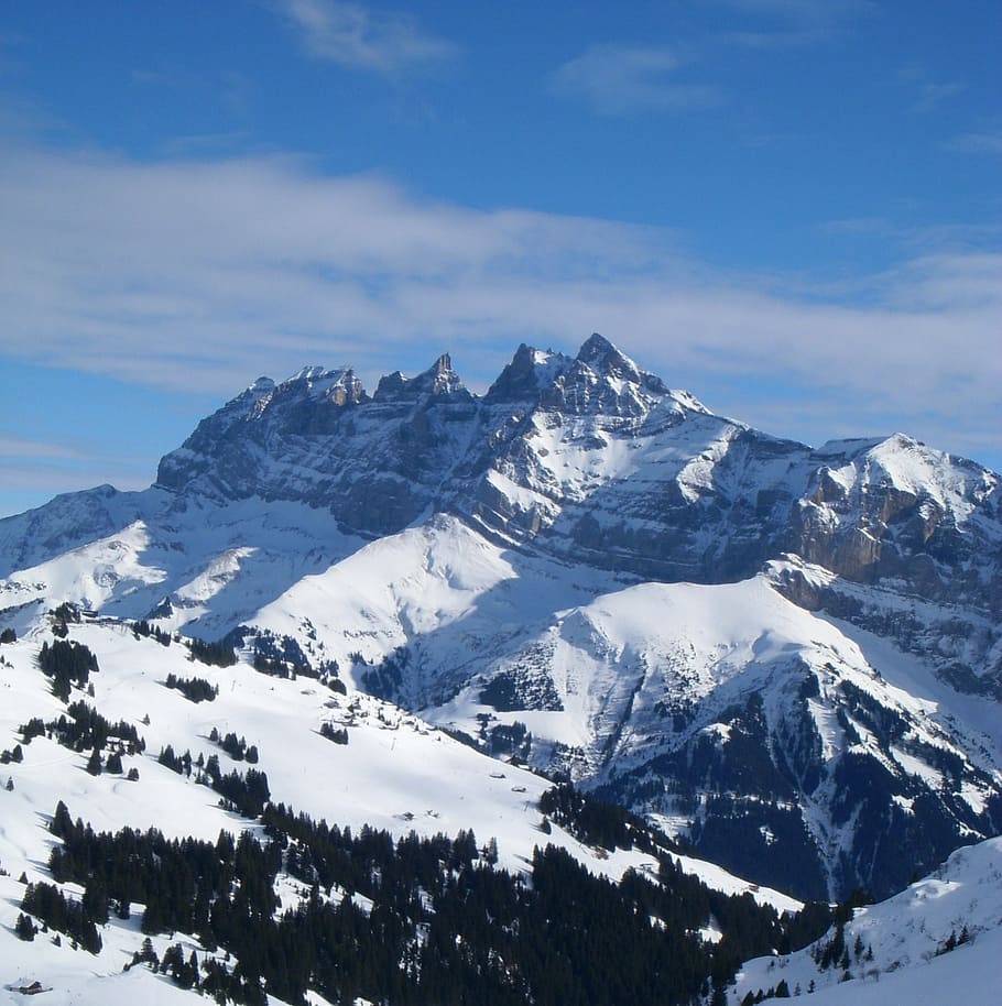 montaña, nieve, abolladuras du midi, suiza, temperatura fría, invierno, cielo, belleza en la naturaleza, paisajes - naturaleza, nube - cielo