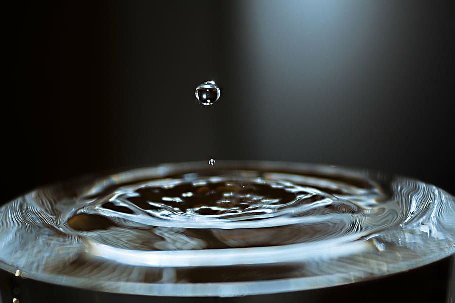 time-lapse photography, water drop, water, drop of water, crystal glass, drip, wet, close, macro, liquid