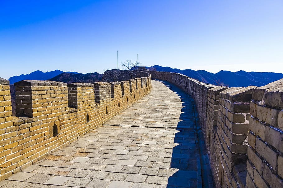 great, wall, china, blue, sky, beijing, the great wall, the city walls, the scenery, building