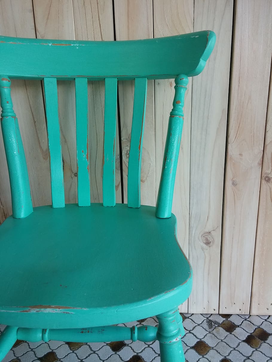 chair, turquoise, wall, panels, shabby chic, vintage, interior, seat, wood - material, green color