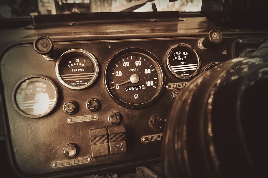 black, vehicle, analog, instrument, cluster, panel, Sepia, Vehicle, Fire, Fire Department, the vehicle