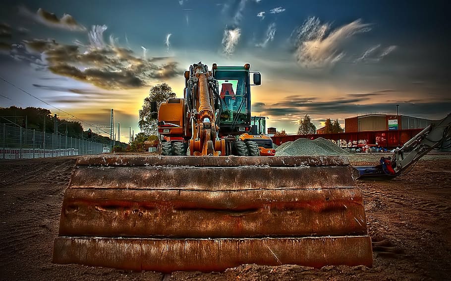 brown bulldozer, cat, catapillar, machine, machines, construction machine, construction Industry, machinery, industry, construction Site