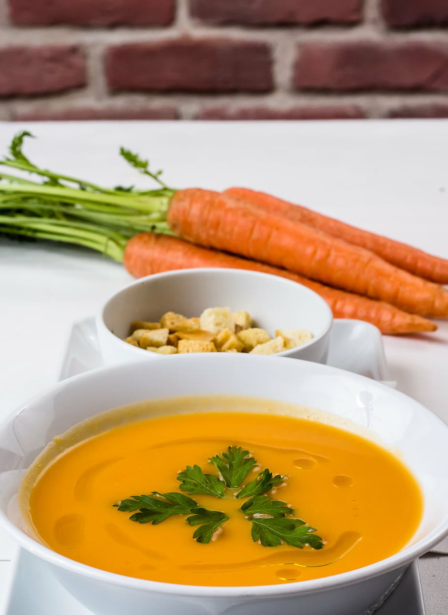jeruk, wortel, meja, sup wortel, sup segar, makanan, sup, segar, sehat, sayur