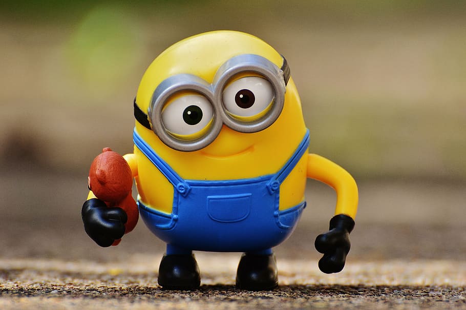 minion, funny, bears, cute, toys, children, figure, yellow, toy, small
