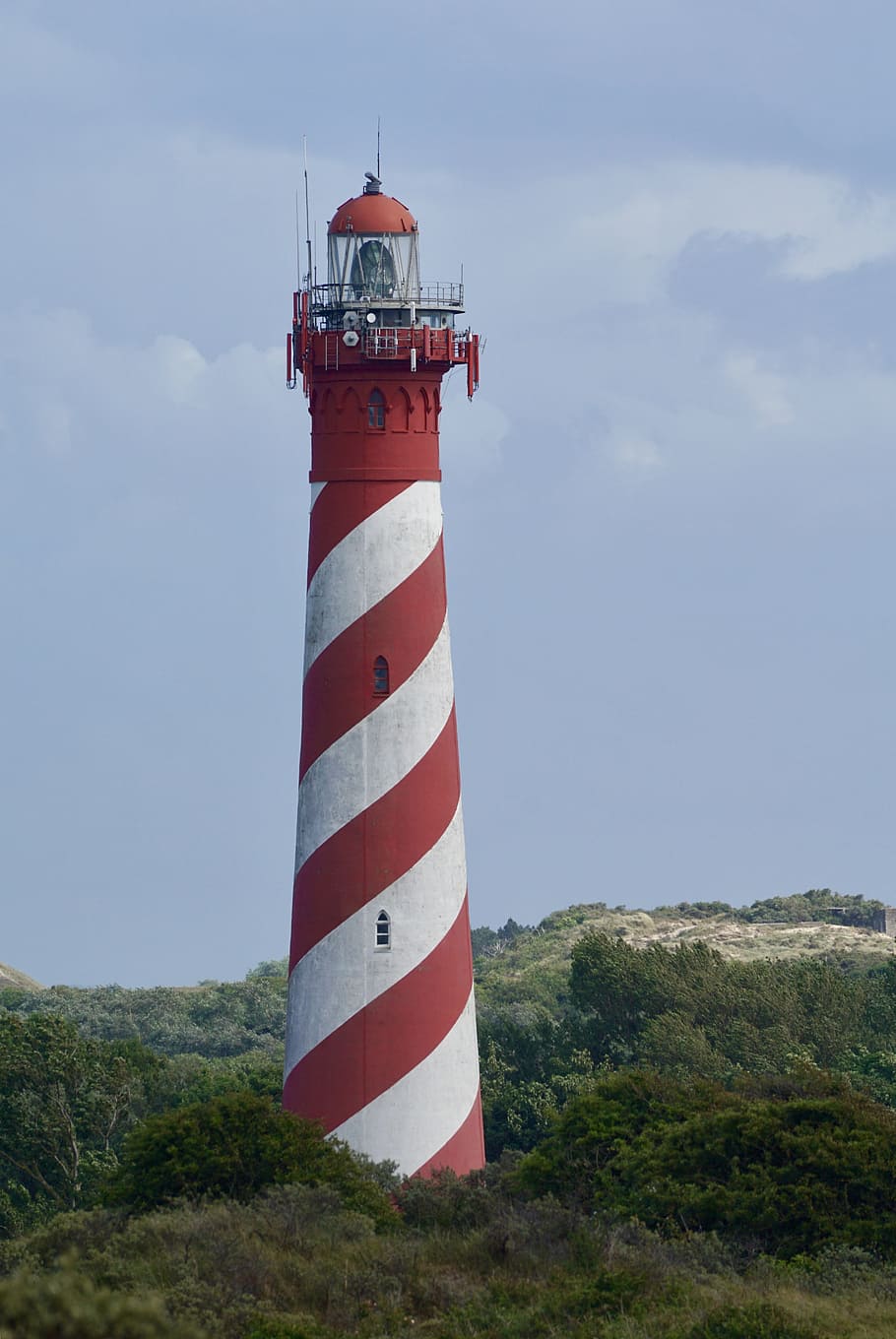 Lighthouse, Duin, Holland, schouwse duin, low country, sky, mood, atmospheric, red white, beacon
