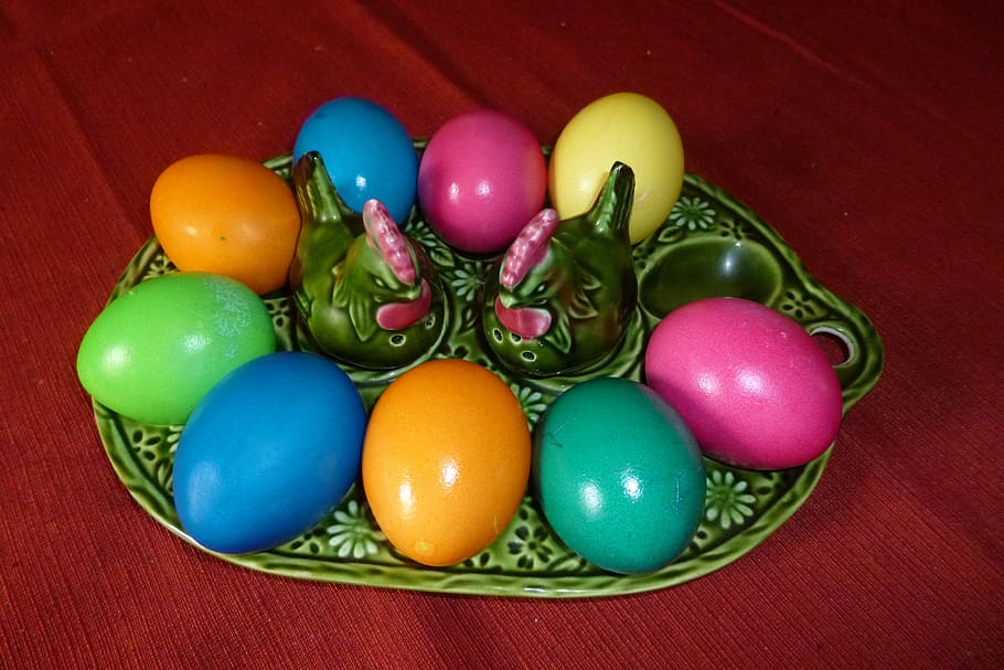 Paskah, Telur, Berwarna-warni, Telur Paskah, anak ayam, warna, telur yang dicat, berwarna, oval, musim semi