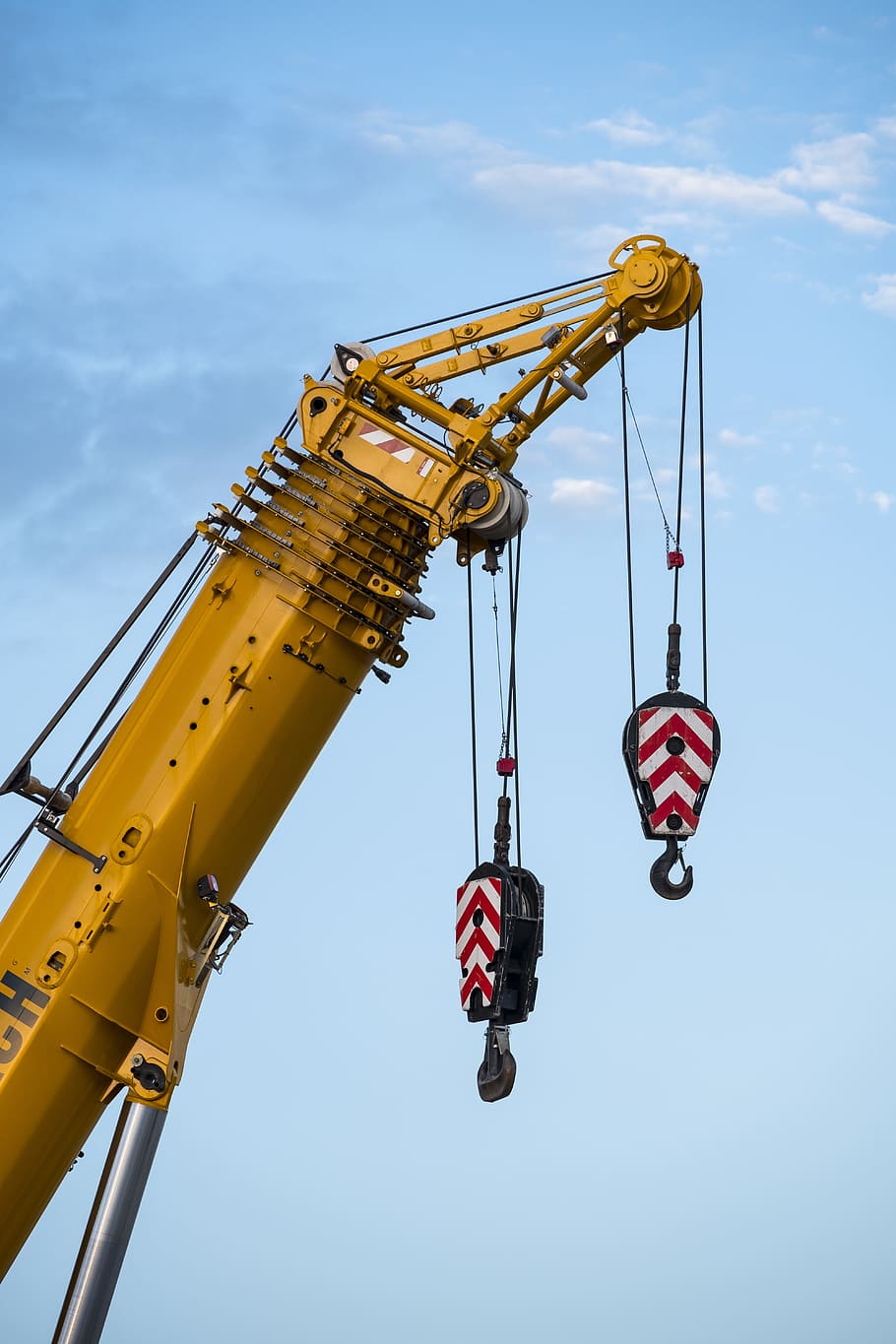 crane, autokran, raise, last, lift, steel cable, use, site, weight, hook