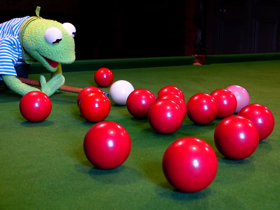 kermit, frog, billiards, balls, black, play, table, company, pool table, juze - Pxfuel