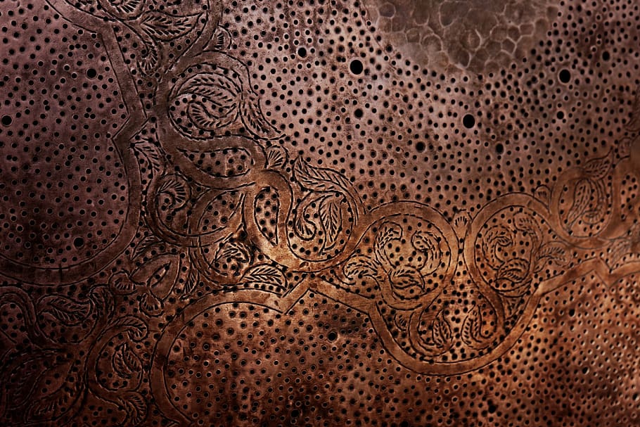 arabic, arabesque, metal, texture, pattern, close-up, backgrounds, full frame, animal, indoors
