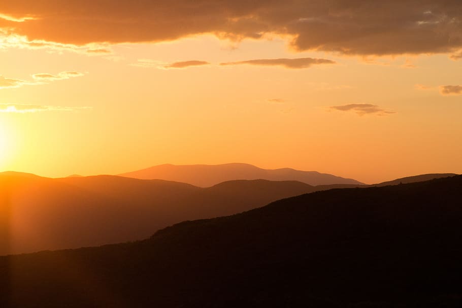 golden, mountain, sunset, hills, nature, outdoors, landscape, scenic, view, beautiful