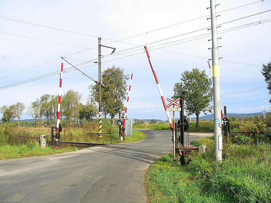 Level Crossing, Nostalgic, Railway, barriers, czech republic, south bohemia, road, fuel and power generation, industry, day