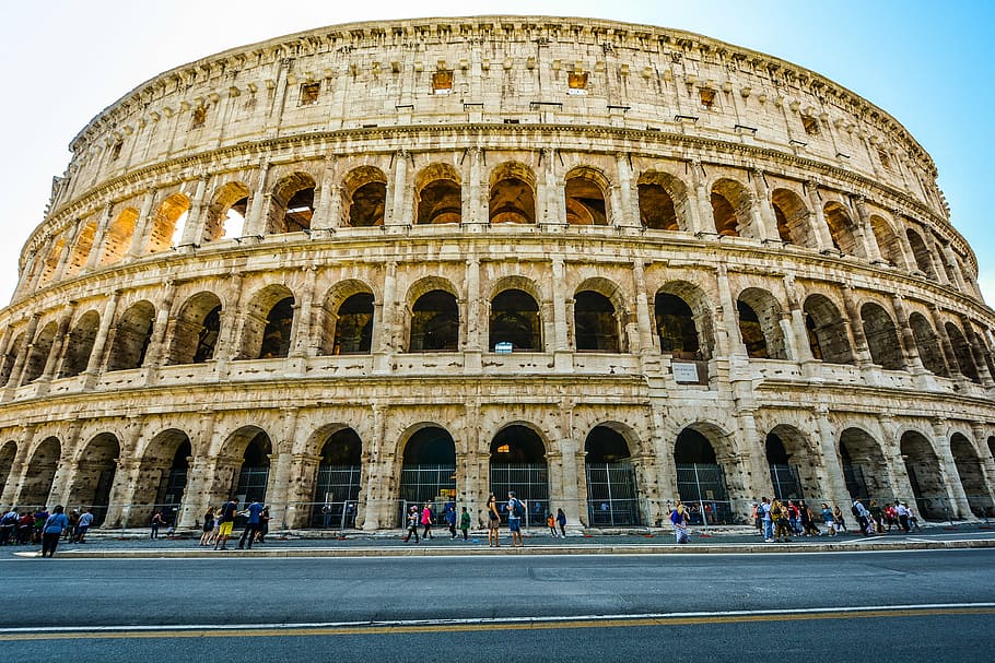 coliseum, italia, roma, monumen, colosseum, tengara, reruntuhan, kuno, bersejarah, tamasya
