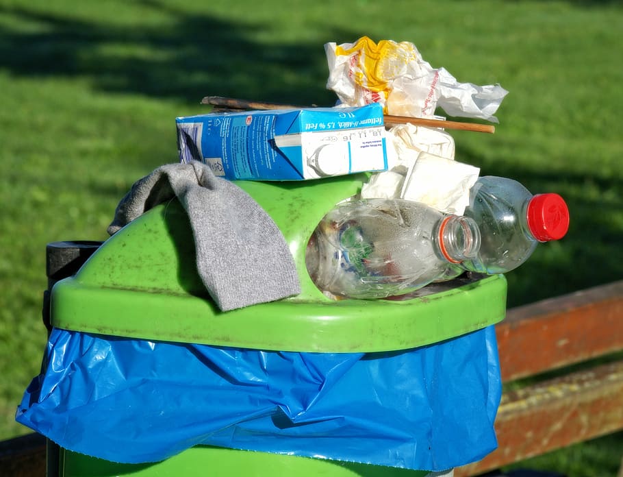 ペットボトル, 青, テトラパック, ゴミ箱, ゴミ, 環境, 自然, 廃棄, 廃棄物, 環境保護