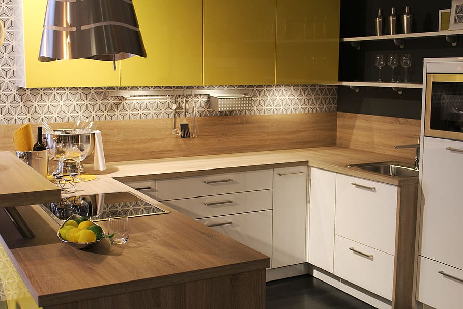brown, white, kitchen, interior, decoration, kitchen equipment, home, domestic room, domestic kitchen, furniture