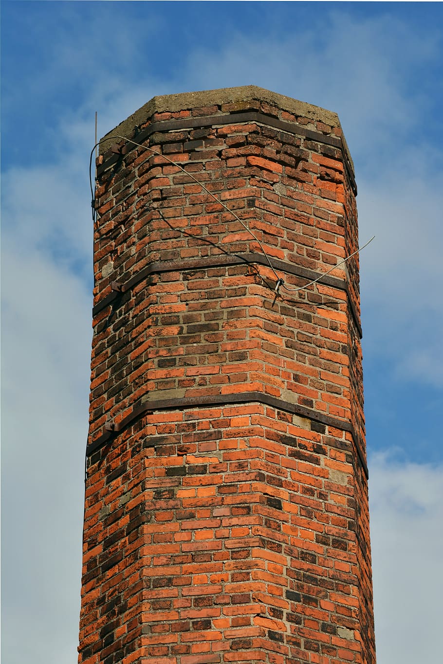 chimney, brick, old, fireplace, sky, low angle view, architecture, built structure, day, nature