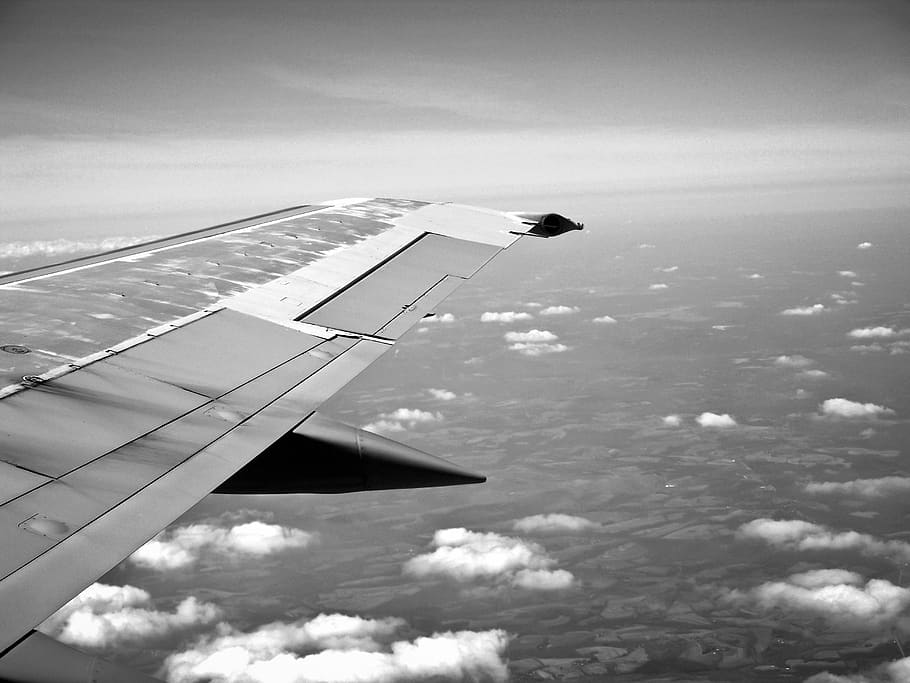 avião, asa, vôo, céu, acima das nuvens, sobrecarga, vista, aérea, nuvem - céu, veículo aéreo