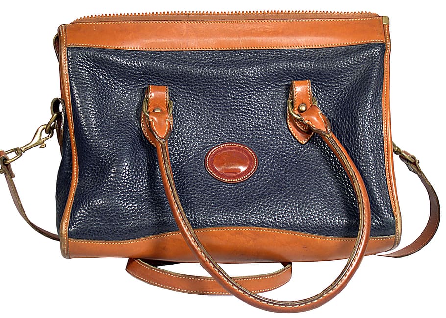 brown, black, dooney, &, bourke leather, two-way, handbag illustration, purse, bag, handbag