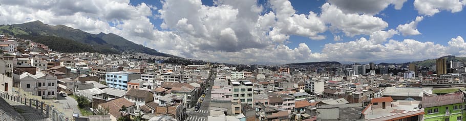 Quito, cidade, vista, panorâmica, urbanas, exterior do edifício, dia, ao ar livre, arquitetura, ninguém