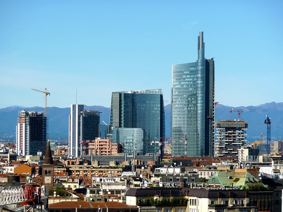 Milão, Torre, Unicredit, Arranha-céus, arranha-céu, exterior do edifício, horizonte urbano, arquitetura, paisagem urbana, moderna