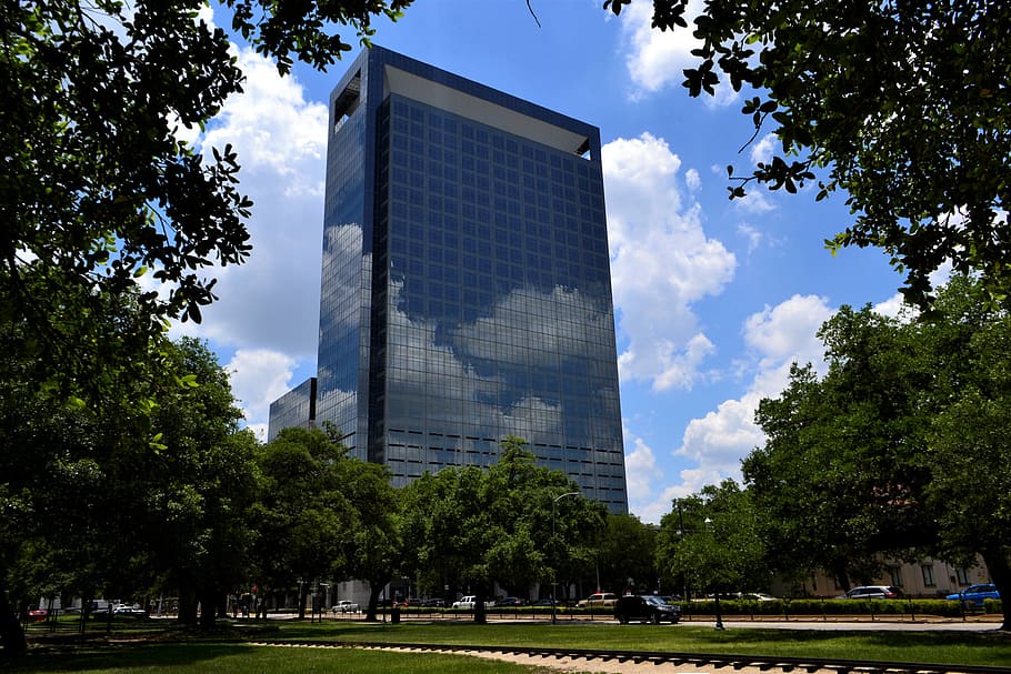 Hospital, Houston, Texas, edificio de oficinas, emergencia, escénico, corporativo, parque nacional herman, árboles, tren