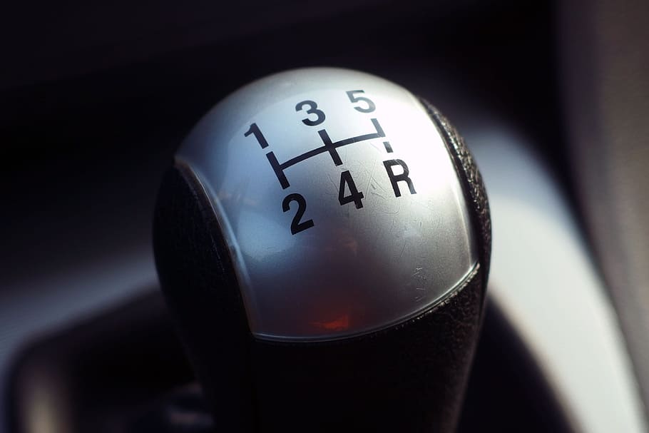 closeup, photography, black, gray, vehicle gear shift lever, gear stick, shifter, car, automotive, gears
