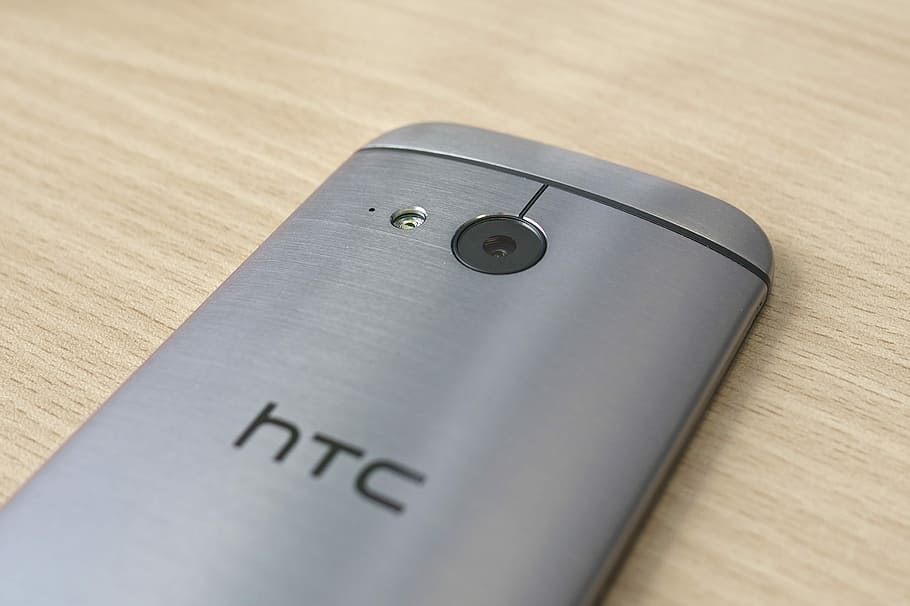 Htc One Mini 2, Smartphone, htc one, android, silver, camera, high angle view, indoors, single object, table