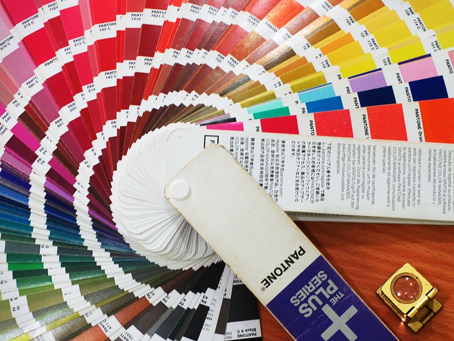 color, nuance, pantone, swatches, colorful, text, multi colored, indoors, high angle view, communication