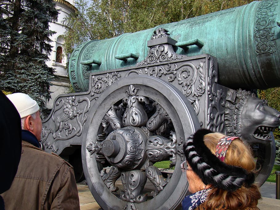 Tsar Cannon, Kremlin, Rusia, moskow, roda, ornamen, di luar ruangan, patung, khusus dewasa, hari