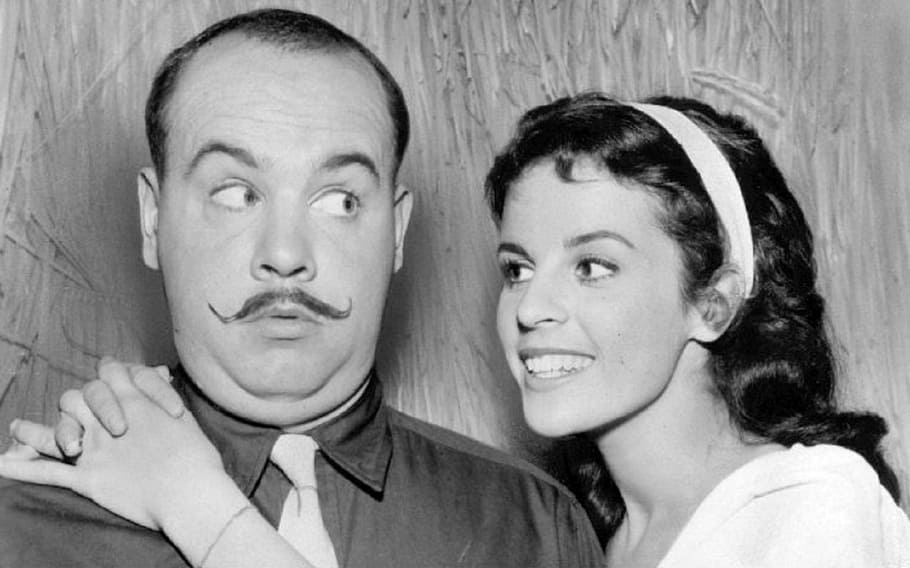 grayscale photography, man, woman, face, tim conway, claudine longet, actor, comedian, actress, singer