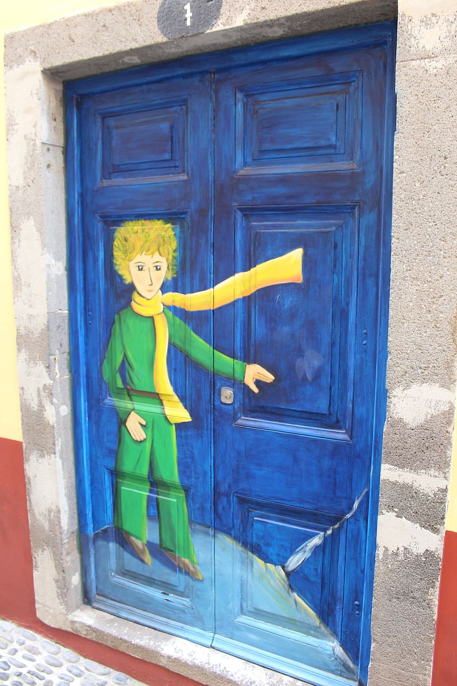 Door, Little Prince, Saint Exupery, window, blue, day, outdoors, representation, human representation, entrance
