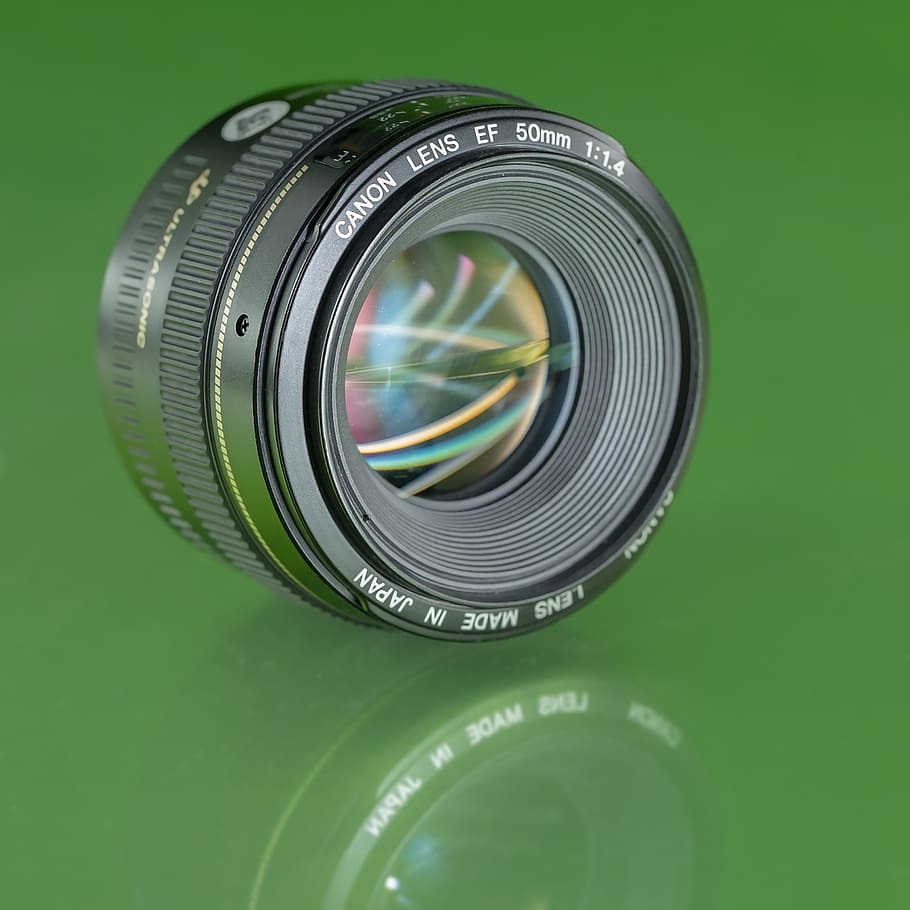 lens, canon, green, dslr, equipment, photographer, slr, 50mm, camera, hobby