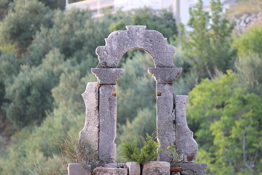 cementerio, croacia, monumento, puerta de entrada, eternidad, lápida sepulcral, tumba, planta, religión, tristeza