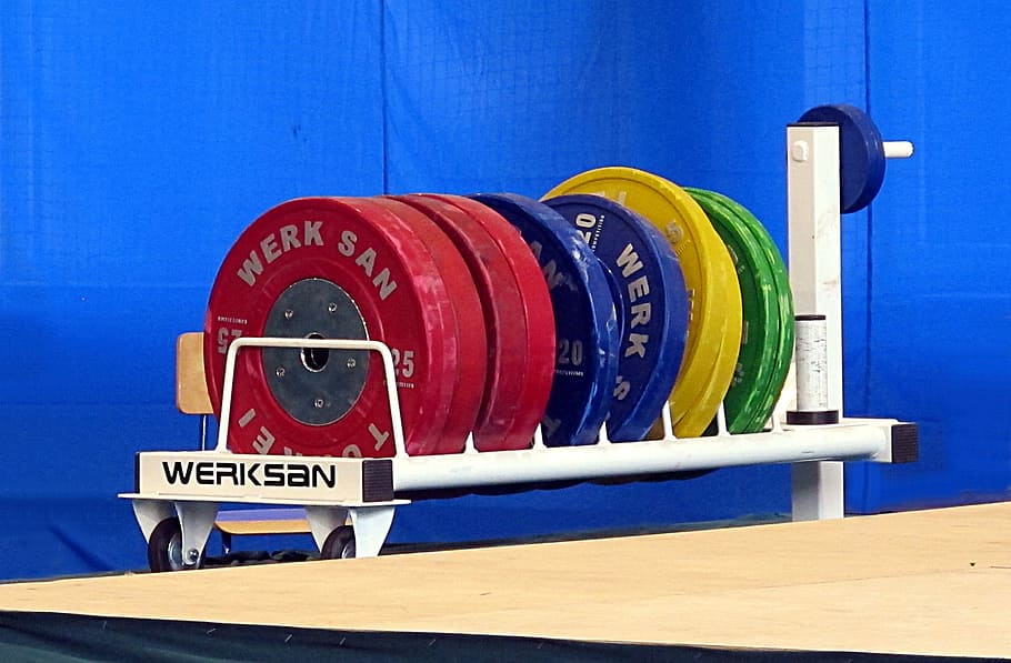 weightlifting, libra, sport, blue, multi colored, indoors, day, sports equipment, red, communication