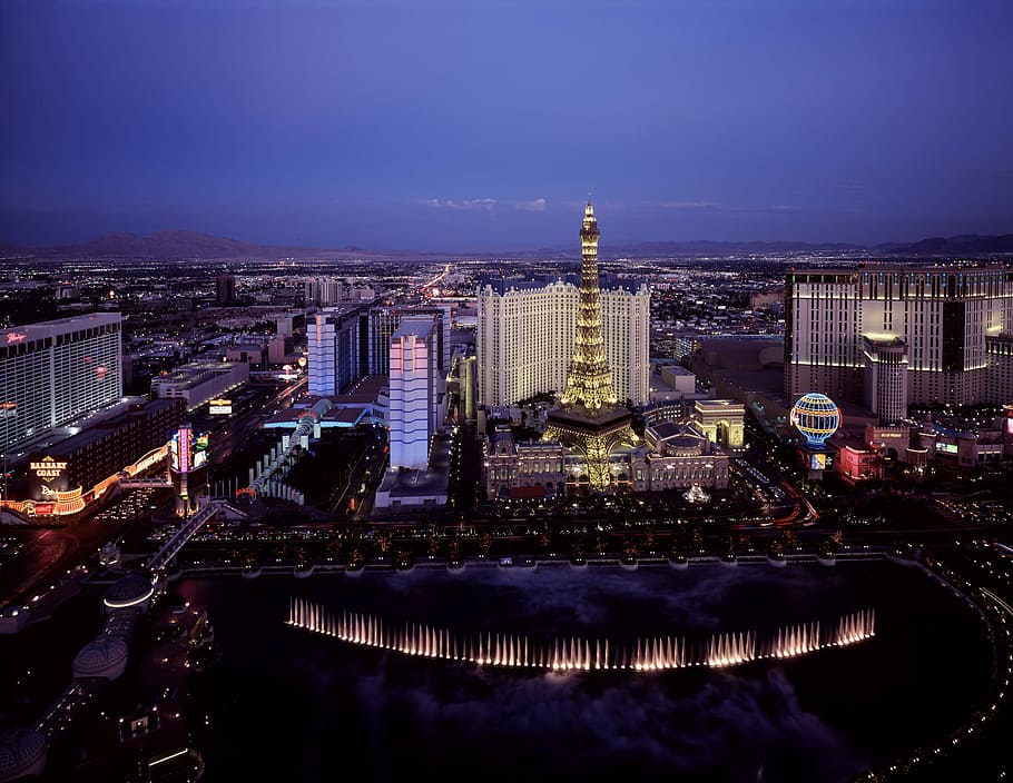 night cityscape, las vegas, nevada, Night, Cityscape, Las Vegas, Nevada, buildings, lights, public domain, United States