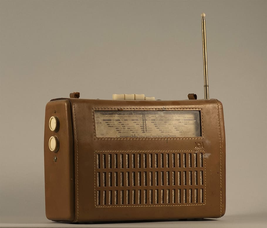 Radio, Technique, Apparatus, Antique, transistor, leather, retro styled, old-fashioned, old, obsolete