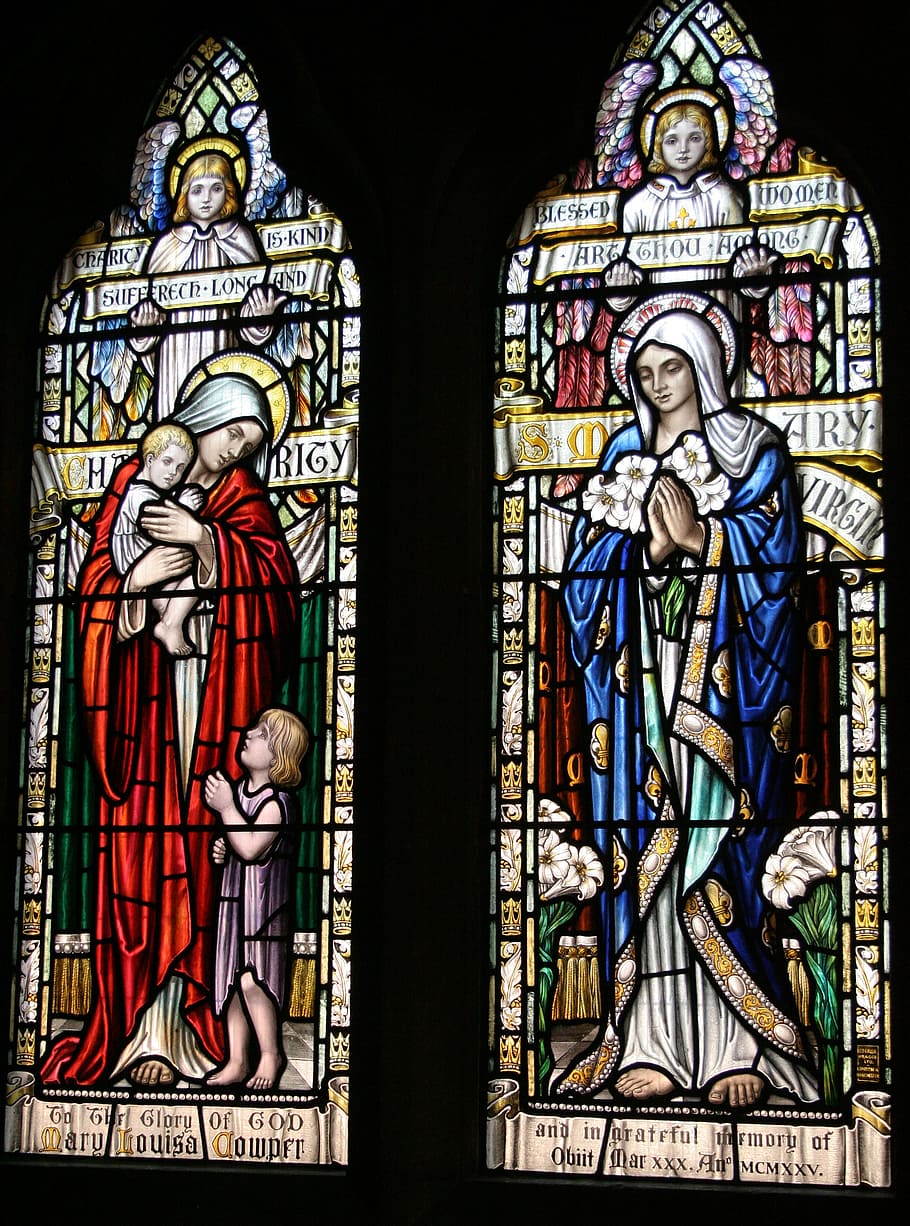 st mary, stained glass, charity, memorial, altar, window, christian, protestant, worship, religion