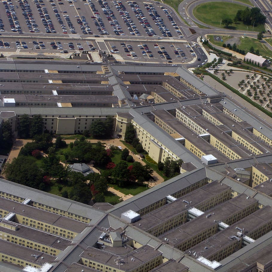 pentagon, building, government, washington, architecture, shape, landmark, nation, aerial view, building exterior