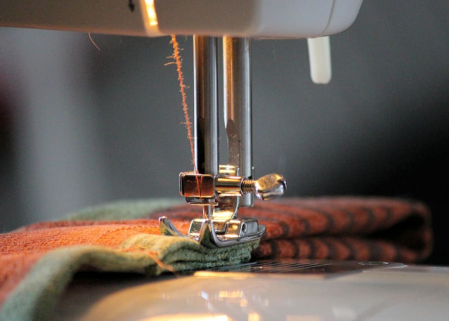 Marrón, verde, textil, máquina de coser, pie, hilo, coser, enrollado, hilo de coser, mercería