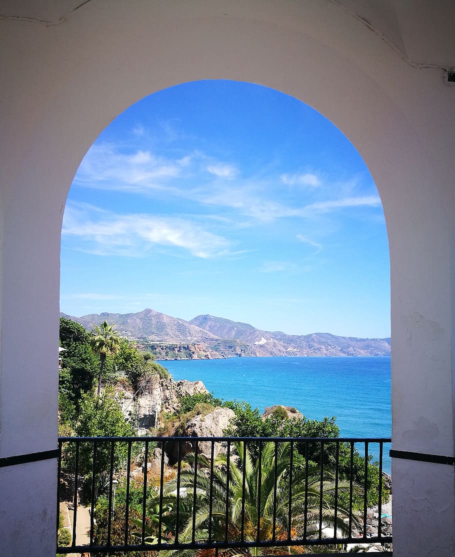 nerja, spain, architecture, no person, travel, sea, sky, summer, outdoor, water