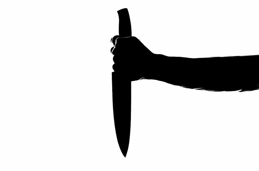 person hand, holding, knife, white, background, abstract, aggression, arm, assassin, attack