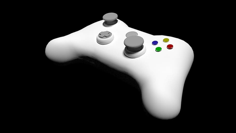 Joystick, Video Game, Playstation, human body part, black background, studio shot, close-up, people, day, white color