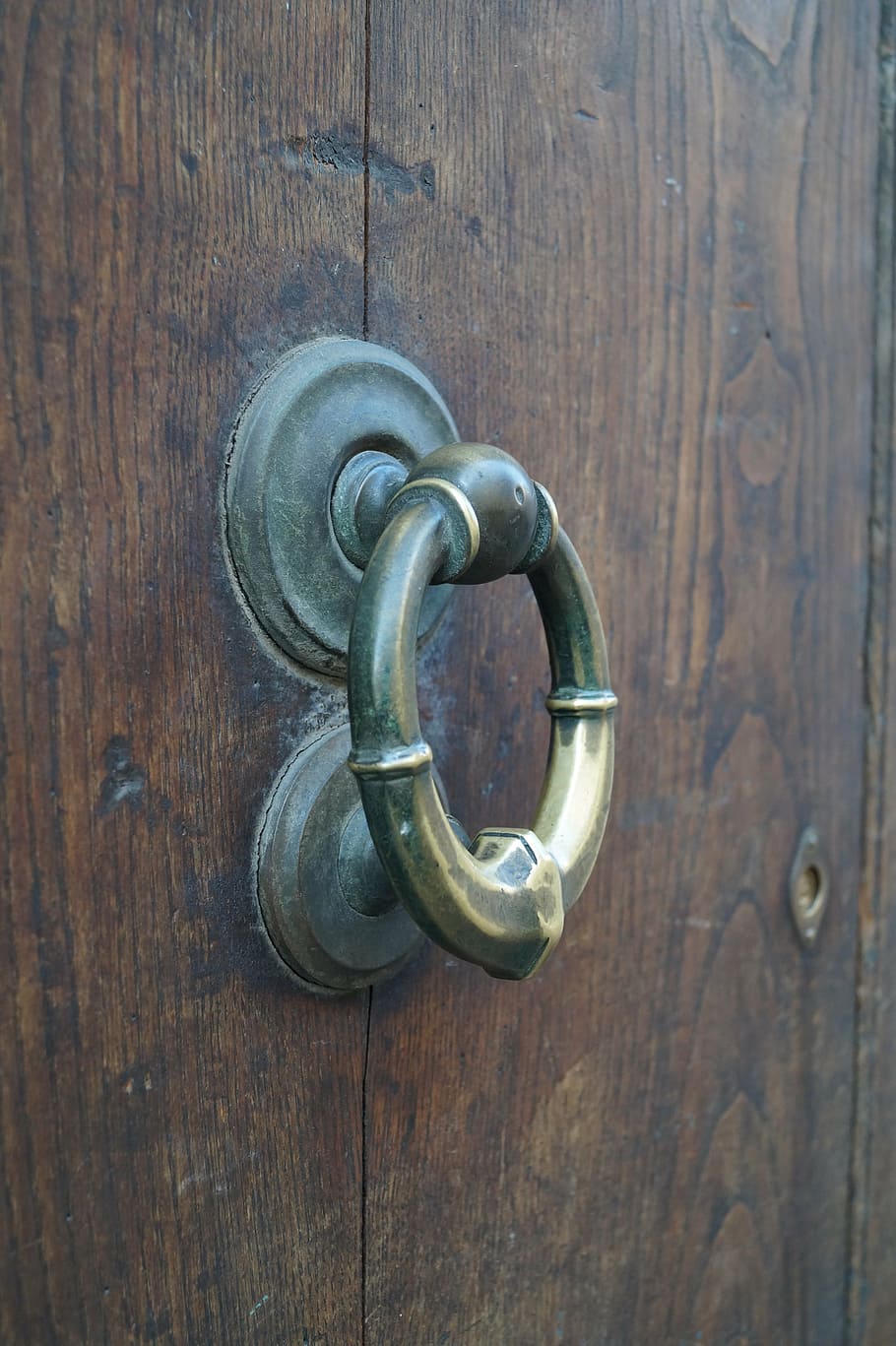 wooden door, sorrento italy, doorknocker, door, entrance, wood - material, metal, safety, close-up, doorknob