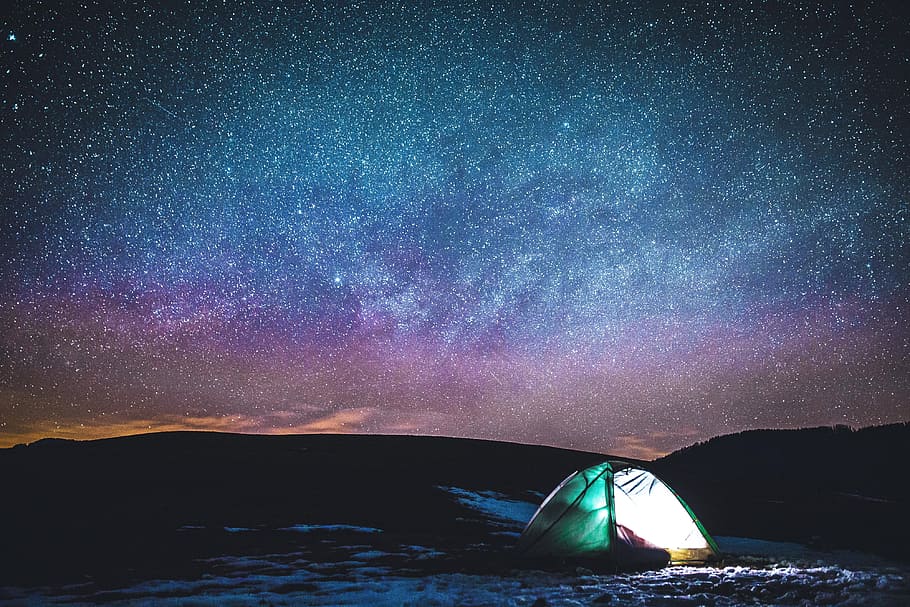 tent, stars, night sky, Camping, under the stars, nature, landscape, night, sky, travel