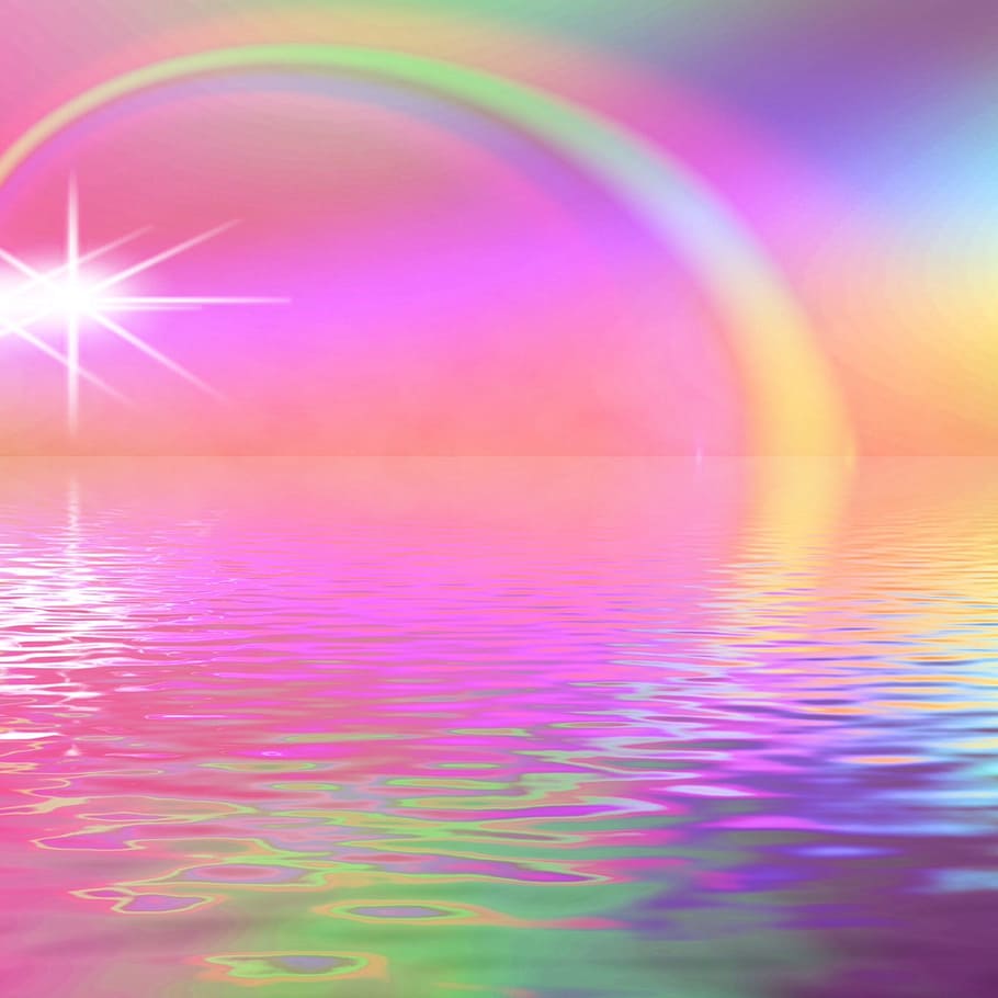 colorido, arco iris, agua, reflejo, color, fondo, multicolor, color rosa, arcoíris, abstracto