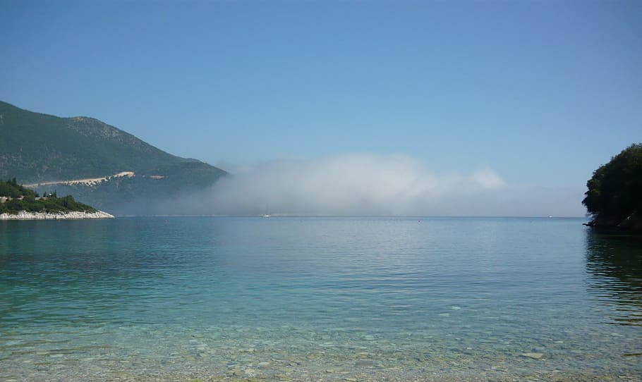fog, received his bachelor of, itaka, greece, sea, part, misty, water, scenics - nature, beauty in nature