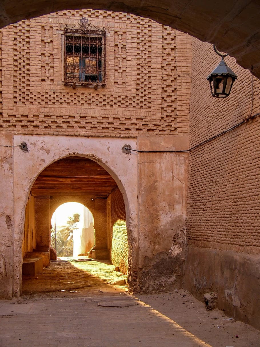 Tunisia, Sun, Sunset, Windows, lane, door, twilight, lantern, adobe, brick
