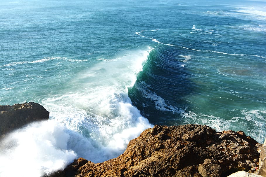 nazareth, portugal, mar, beach, waves, gigantic waves, surf, to surf, sea, water